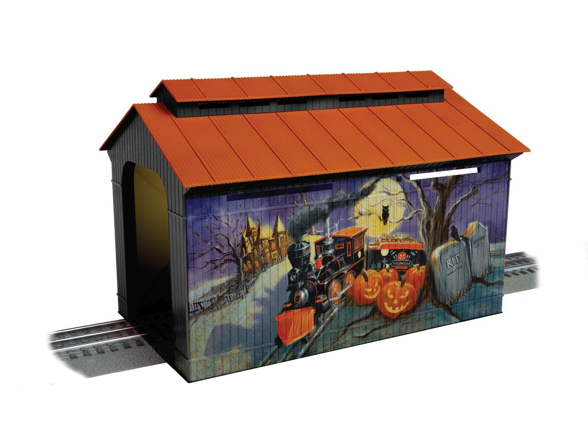 Lionel Train 2429070 O RTR Angela Trotta Thomas Halloween Covered Bridge