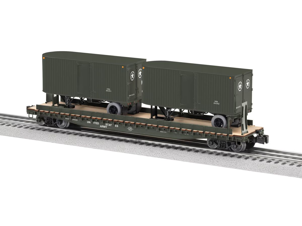 Lionel Train 2526350 O US Army TOFC w/2 trailers #39500