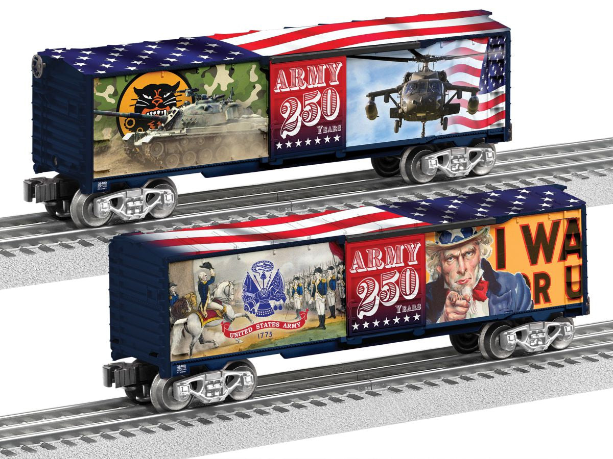 Lionel Train 2538400 O RTR US Army 250th Anniversary MUSA Boxcar