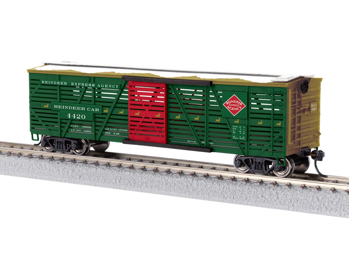 Lionel Train 2554420 HO RTR Christmas Reindeer Stock Car with Sounds