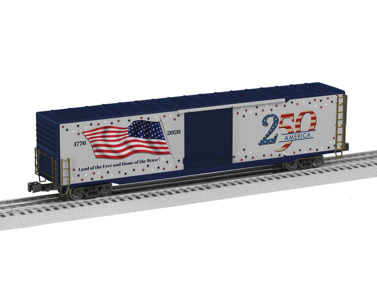 Lionel Train 2626010 O America 250 Lighted Flag 60 Boxcar