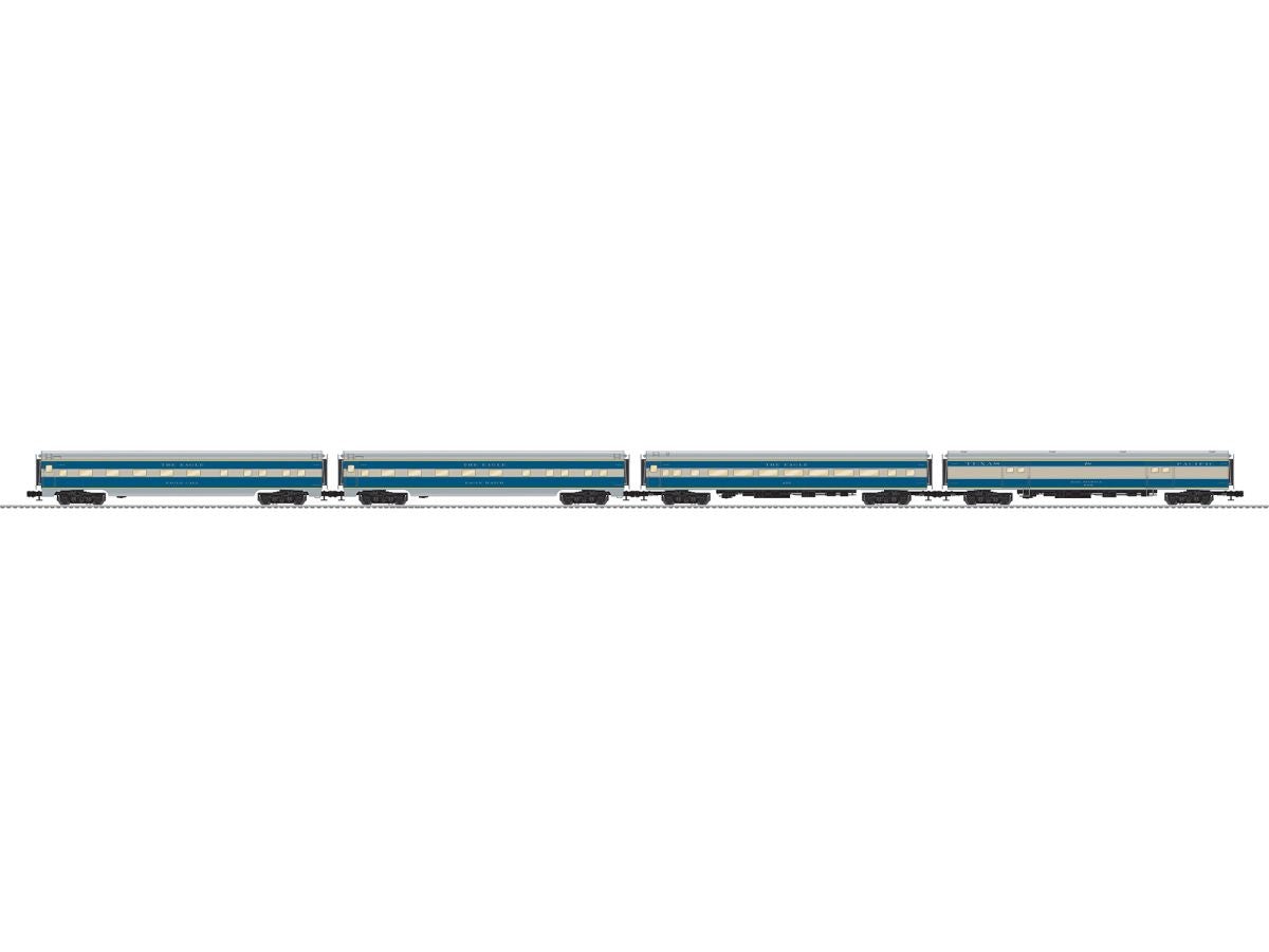 Lionel Train 2627160 O Texas & Pacific Aluminum 18in Passenger 4 Pack
