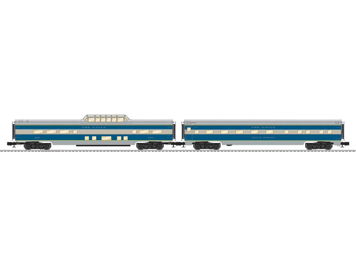 Lionel Train 2627170 O Texas & Pacific Aluminum 18in Passenger 2 Pack