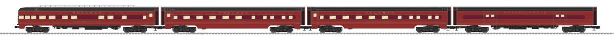 Lionel Train 2627200 O PRR 1941 Liberty Limited Aluminum 18in Passenger 4 Pack