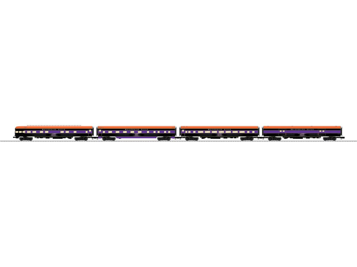 Lionel Train 2627230 O Whispering Rails Aluminum 18in Passenger 4 Pack
