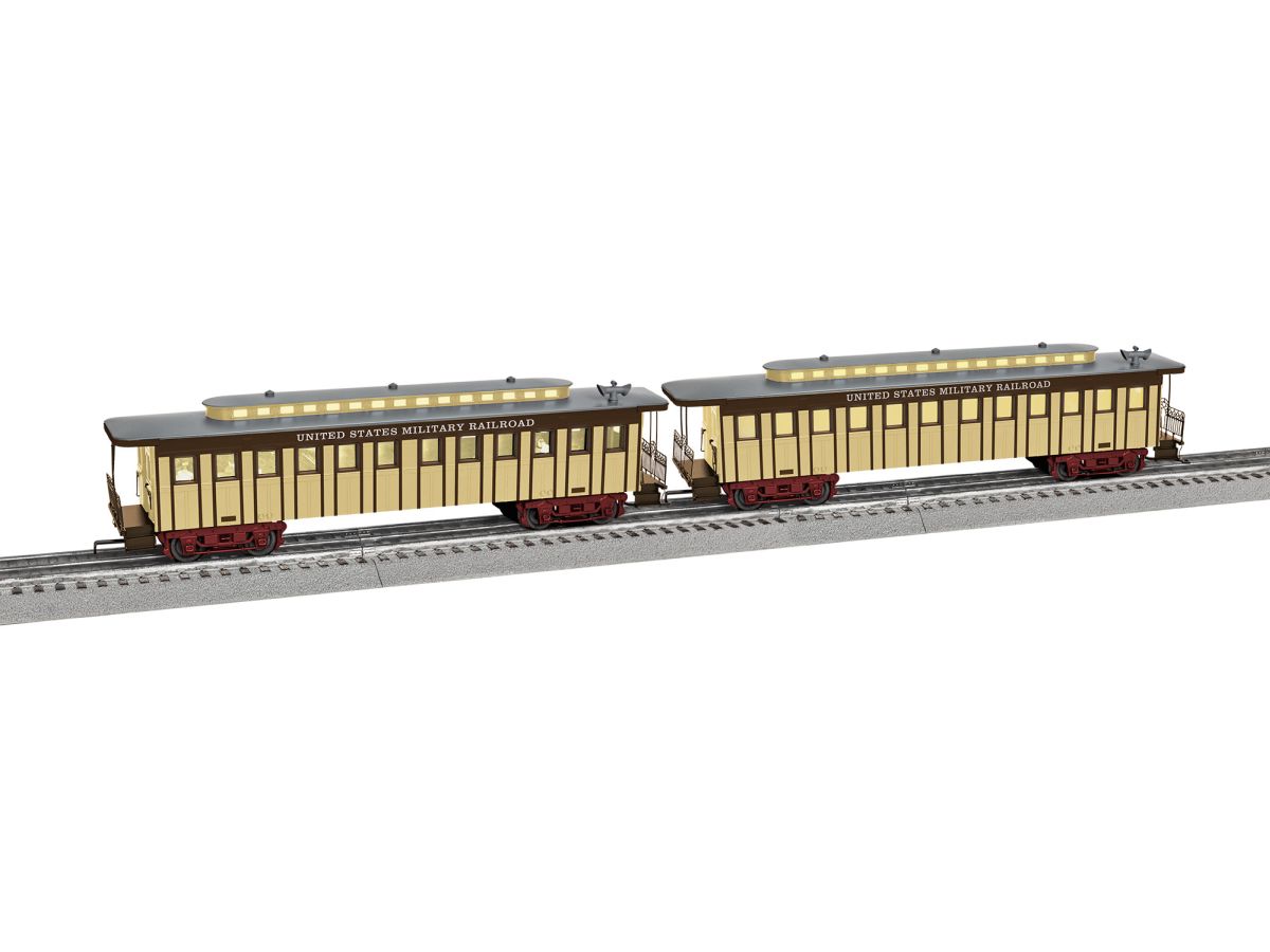 Lionel 2627890 O US Military Railroad 1860s Coach 2 PACK  NEW - call for discount pricing!