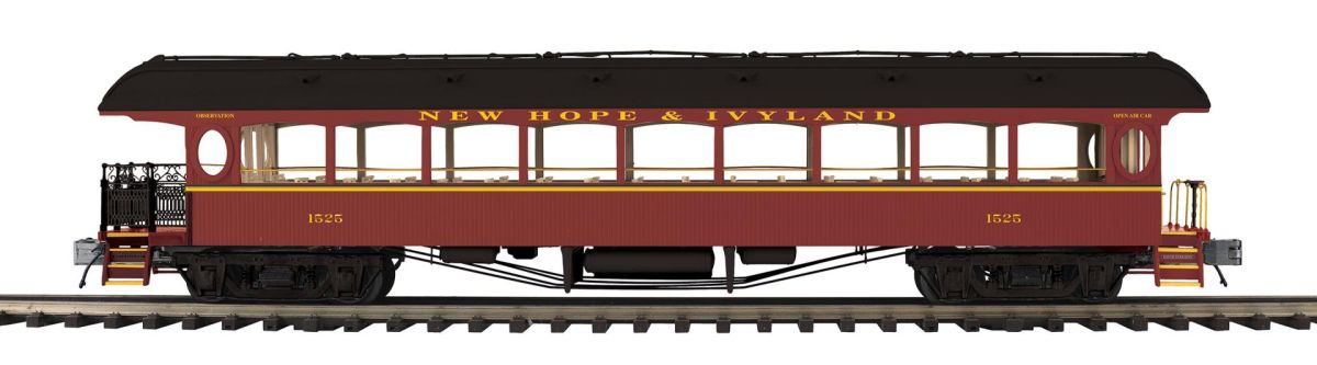 MTH 2062193 O New Hope & Ivyland 64 Open Air Woodsided Observation Car  NEW - call for discount pricing!