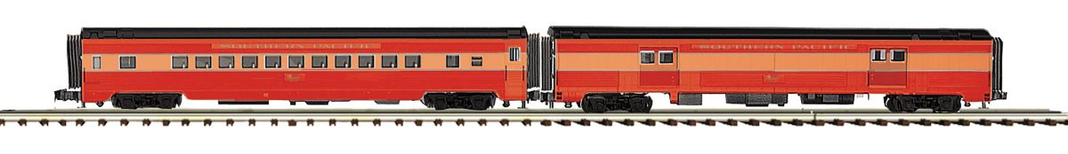 MTH MTH2064240 O SP 2pk 70 Streamlined Baggage/Coach Psg.Cars