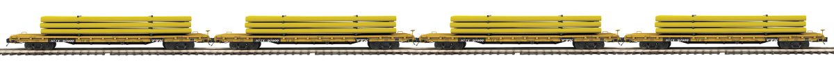MTH MTH2092312 O 60 Flatcar w/Pipe Load 4pk TTX