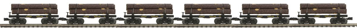 MTH MTH2092326 O Sleleton Cars w/Log Load 6pk WM