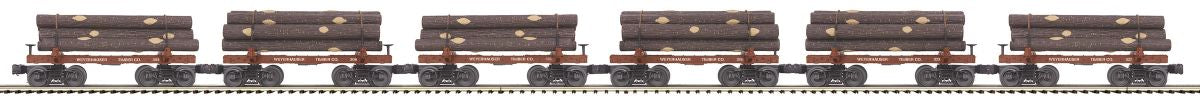 MTH MTH2092327 O Sleleton Cars w/Log Load 6pk Weyerhaeuser