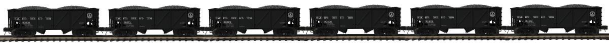MTH MTH2092342 O 34 2-Bay Composite Hopper 6pk B&O
