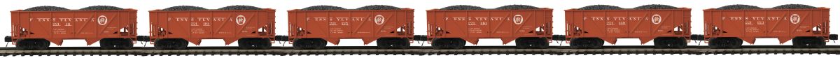 MTH MTH2092345 O 34 2-Bay Composite Hopper 6pk PRR