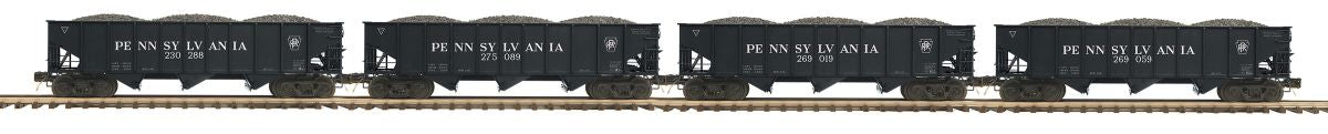 MTH MTH2092363 O PRR 4-Car 70-Ton 3-Bay Hopper Set