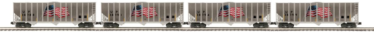 MTH MTH2092393 O UP 4pk Coke Hoppers (Plated)
