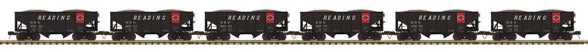 MTH MTH2092406 O 2-Bay Fish Belly Hopper 6pk RDG