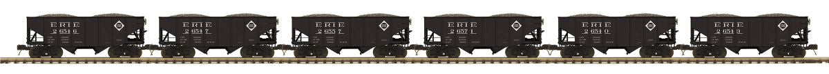 MTH MTH2092408 O 2-Bay Fish Belly Hopper 6pk Erie