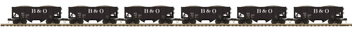 MTH MTH2092410 O 2-Bay Fish Belly Hopper 6pk B&O