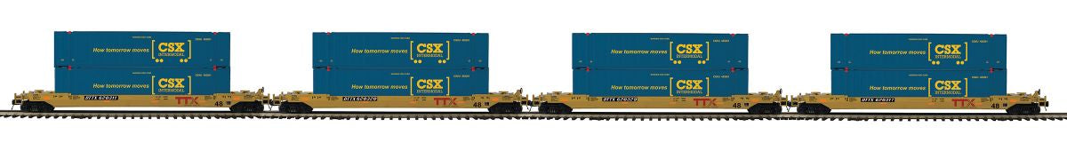 MTH MTH2092432 O 4-Car Husky Stack Set CSX
