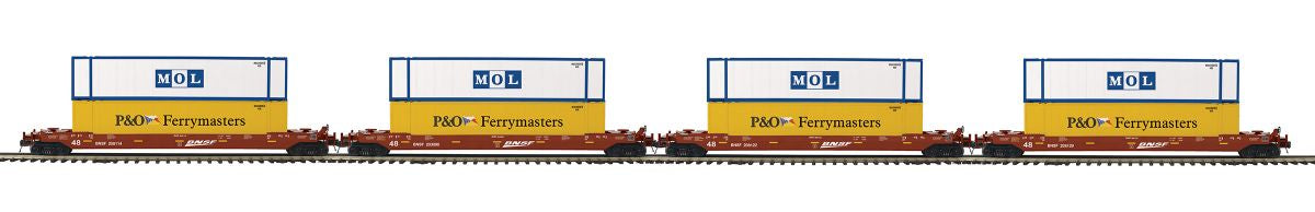 MTH MTH2092433 O 4-Car Husky Stack Set BNSF