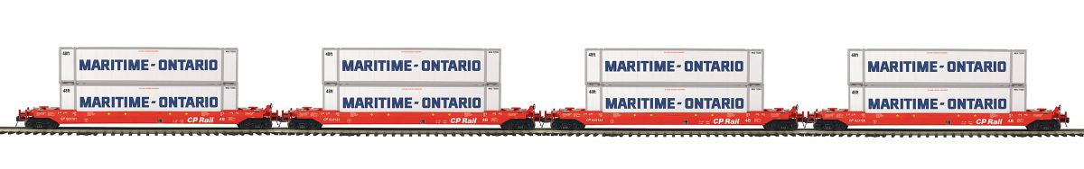 MTH MTH2092435 O 4-Car Husky Stack Set CP Rail