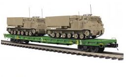 MTH MTH2095470 O 60 Flat Car Set W/(2) M270 Rocket Launchers Desert Scheme