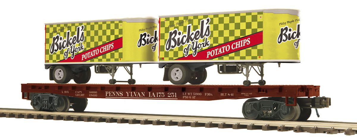MTH MTH2095508 O Flatcar w//Pup Trailers PRR