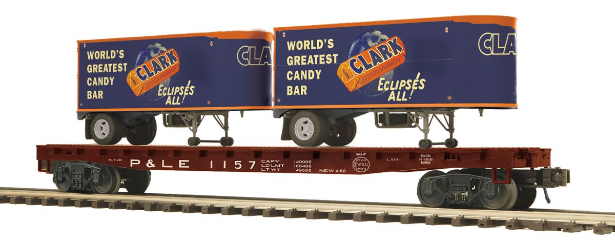 MTH MTH2095509 O Flatcar w/Pup Trailers P&LE