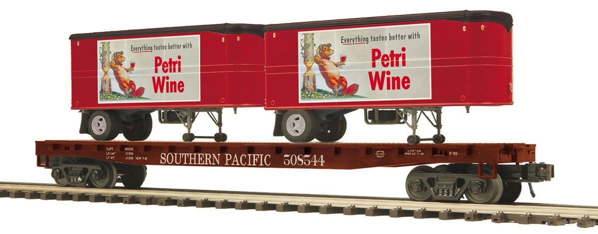 MTH MTH2095557 O Flatcar w/Pup Trailers SP