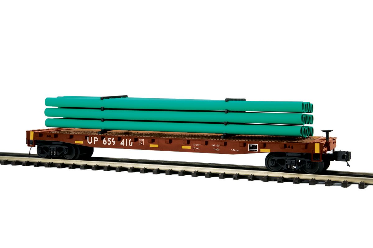 MTH MTH2095559 O 60 Flatcar w/Pipe Load UP
