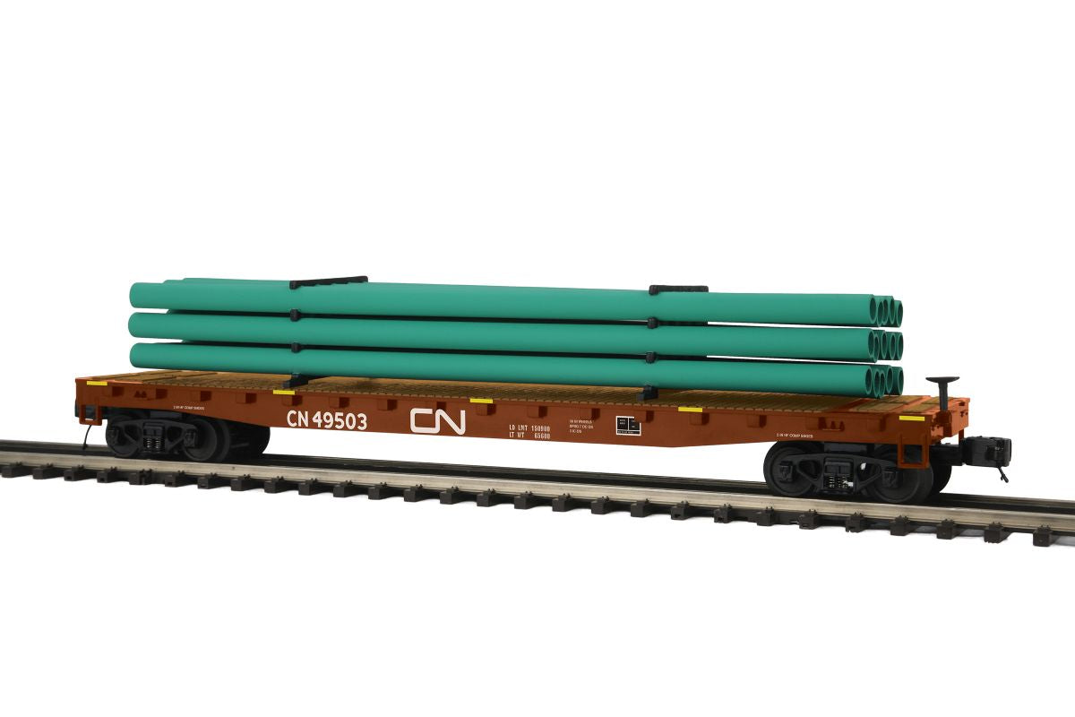 MTH MTH2095561 O 60 Flatcar w/Pipe Load CP