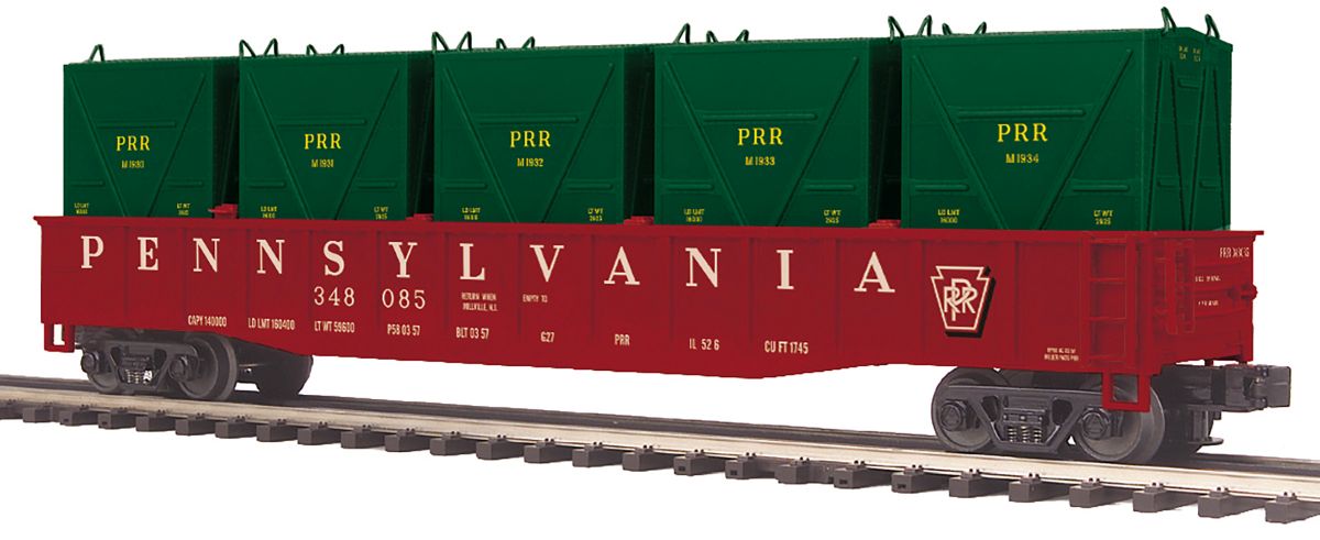 MTH MTH2095677 O Gondola w/LNL Containers PRR