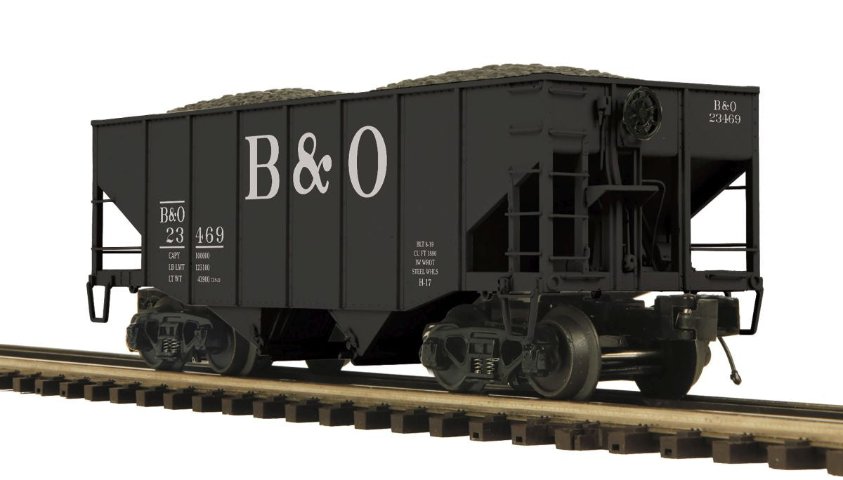MTH MTH2095707 O 2-Bay Fish Belly Hopper B&O