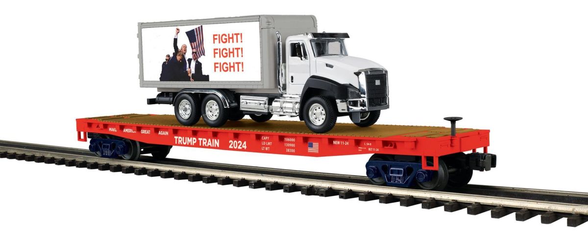 MTH MTH2095830 O Trump Flatcar w/Box Truck w/Sound