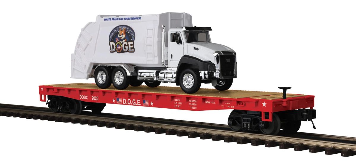 MTH MTH2095832 O D.O.G.E. Flat Car w/Garbage Truck