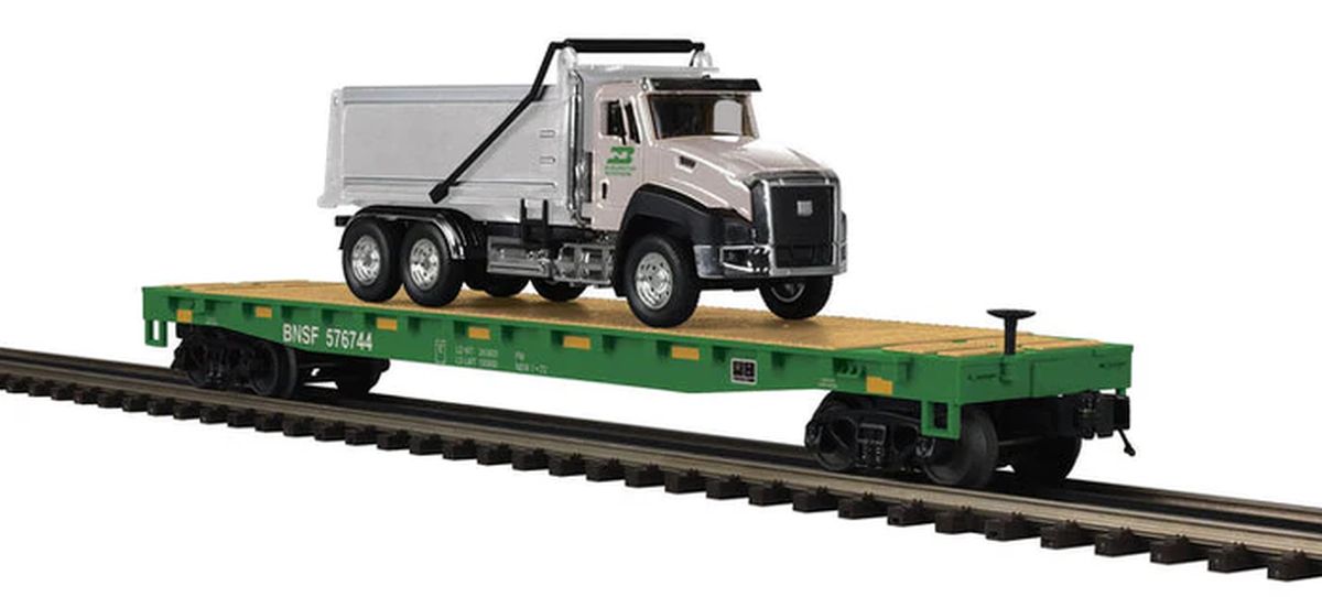 MTH MTH2095846 O BNSF Flat Car w/Dump Truck