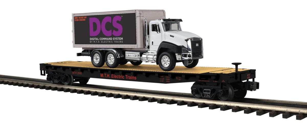 MTH MTH2095864 O PR Flat Car w/DCS Logo Box Truck