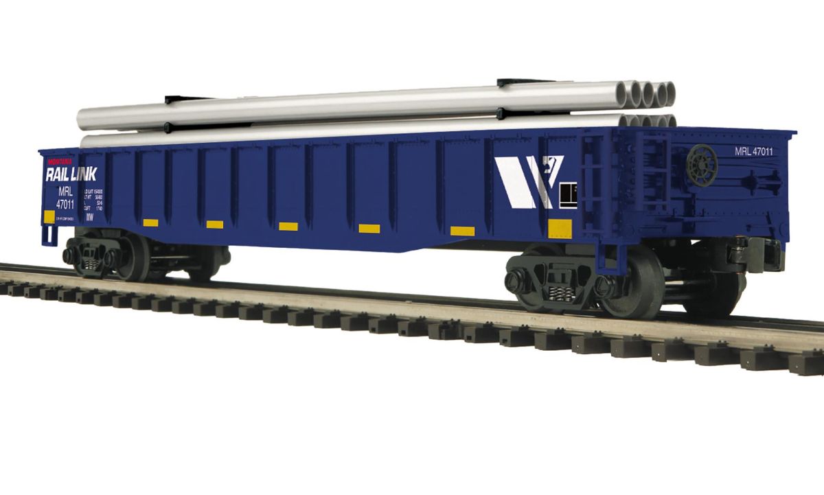 MTH 2095870 O MRL Gondola w/Pipe Load  NEW - call for discount pricing!