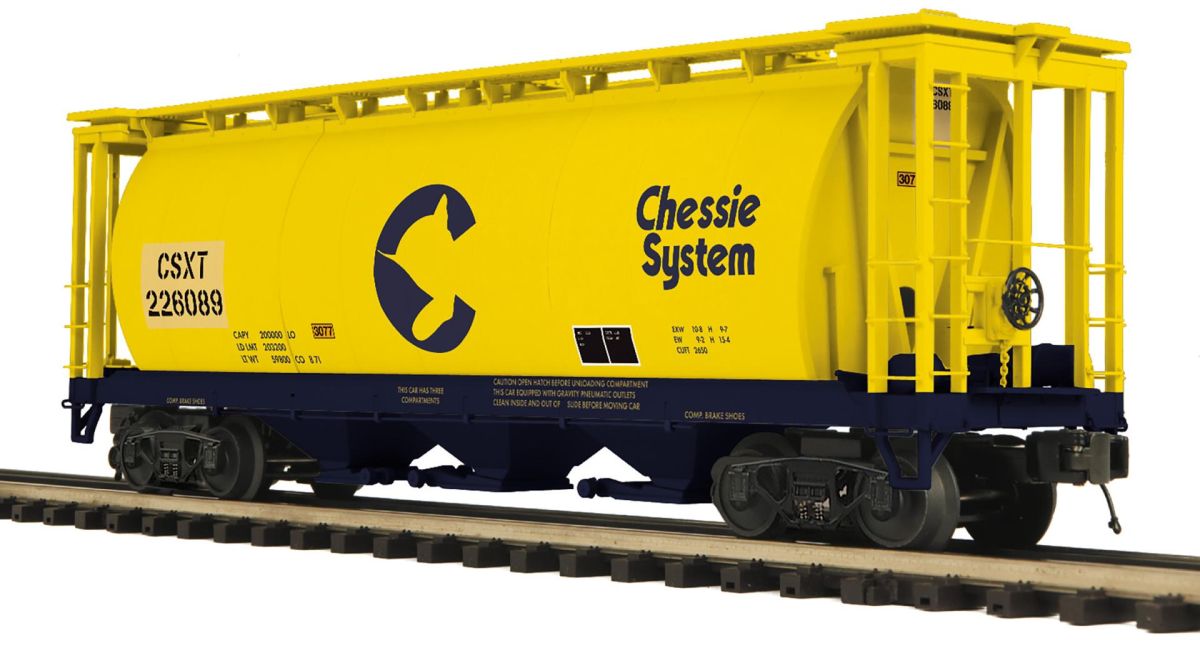 MTH MTH2096869 O Chessie 3-Bay Cylindrical Hopper Car