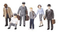 MTH MTH3011048 O Bus Station Employee & Patron Figures #4/6pc