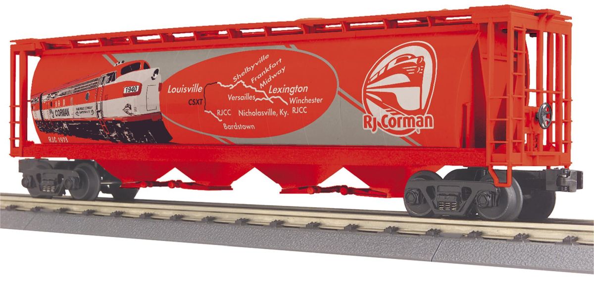 MTH 3075776 O RJ Corman 4-Bay Cylindrical Hopper Car  NEW - call for discount pricing!