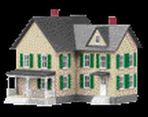 MTH MTH3090332 O #6 Farm House/Cream w/Green Shutters