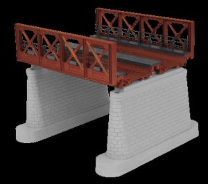 MTH MTH401110 O 2-Track Girder Bridge/rust (was #401110)