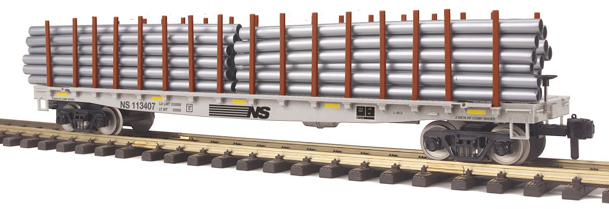 MTH MTH7076063 G G Flatcar w/Pipe Load