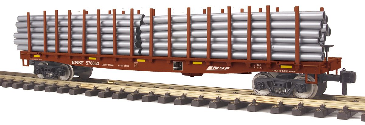 MTH MTH7076065 G G Flatcar w/Pipe Load