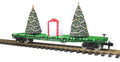 MTH MTH7076074 G Christmas Flatcar w/Trees & LEDs green