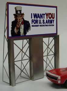 Miller Engineering   MIE882151 Uncle Sam Roadside Billboard Sign (HO/O)