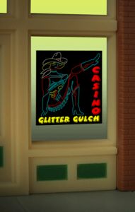 Miller Engineering   MIE9055 Glitter Gulch Window Sign HO/O