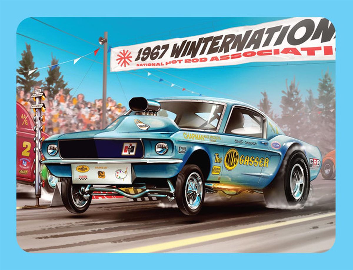 MPC Model 1027  Ohio George Malco Gasser Mustang (Collectors Tin) Ski