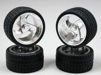 Pegasus Model 1202 TRI-BLADES RIMS W/TIRES CHROME